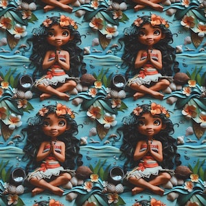 Tela Moana 100% tela de algodón tela de algodón de dibujos animados por el medio patio
