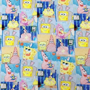 Tessuto SpongeBob SquarePants Tessuto Patrick Star Tessuto 100% cotone Cartoo da mezzo metro