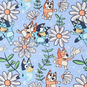 Bluey Fabric 100% Cotton Fabric Cartoon Cotton Fabric By The Half Yard
