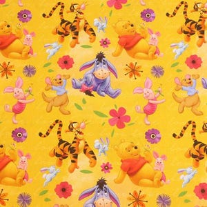 Winnie The Pooh Fabric Pooh Bear＆Piglet Fabric 100% Cotton Fabric Cartoon Cotton Fabric By The Half Yard