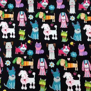 Dog Fabric Puppy Fabric Anime Fabric 100% Cotton Fabric Cartoon Cotton Fabric By The Half Yard