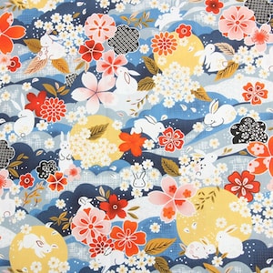 Little Rabbit Fabric Bunny Fabric 100% Cotton Fabric Cartoon Cotton Fabric By The Half Yard