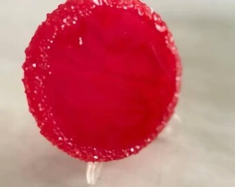 Posavasos de resina roja hechos a mano: Posavasos epoxi con borde de cristal