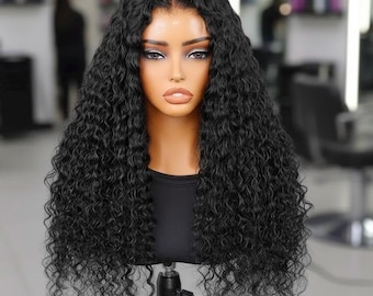 Deep Wave, 7 x 5 HD Lace : Glueless Virgin Human Hair Wig .