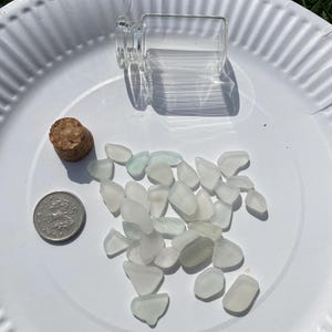 Véritable collection de verres marins miniatures de la mer du Nord, avec bocal en verre de style féerique.