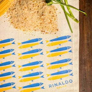 Anciovi theedoek / Siciliaanse handdoek / katoenen keukendoek / keukendecor / Sicilië souvenir