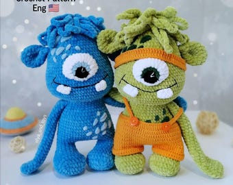 Crochet Monster Pattern: Funny Cyclops Amigurumi Doll (PDF Pattern) plush halloween toy