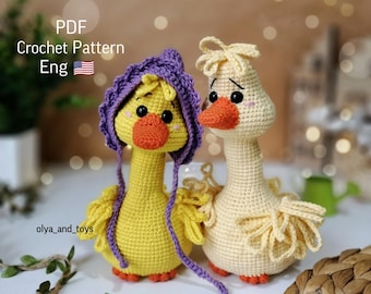 Crochet Duckling Pattern: Amigurumi Goose PDF (English), Easter duck