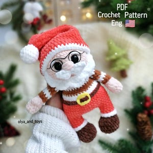 Virkat jultomtemönster (pdf på engelska): amigurumi leksak nyår, jultomten
