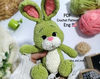 Crochet pattern Rabbit, Easter amigurumi bunny pdf in eng, crochet Easter rabbit, cute teddy bunny Easter, toys animals, amigurumi rabbit
