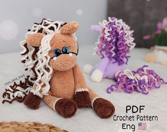 Crochet Horse and Unicorn pattern (PDF in Eng): amigurumi plush toy