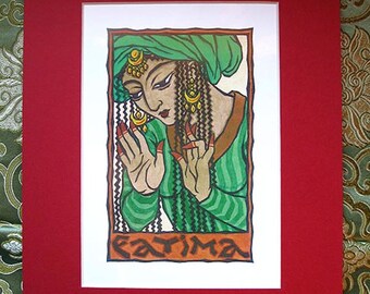 Fatima Print with Red Matte