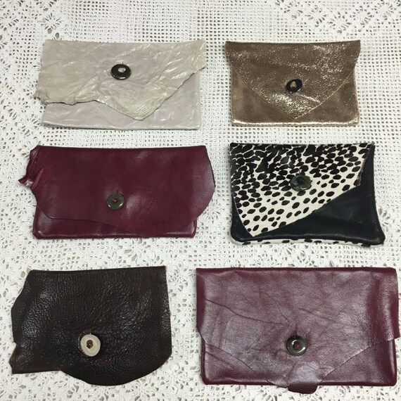 One of a Kind Custom Handcrafted Leather Button Clutches Etsy