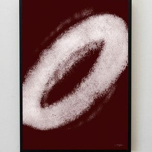 Stampa digitale astratta con vortice bordeaux - Arte murale minimalista color bordeaux, download immediato JPEG a 300 DPI, confezione da 2.