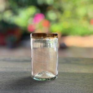 Set of 4 Handblown Glass, Mexican Glassware, 16oz Handcrafted Drinking Glass Unique Glass Art Tonalá Glass Luxury Glassware Cocktail Glass