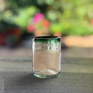 Set of 4 Handblown Glass, 8 oz Whiskey Glass, Mexican Glassware, Handcrafted Glass, Tonalá Glass, Unique Drinking Glass, Handblown Art Glass