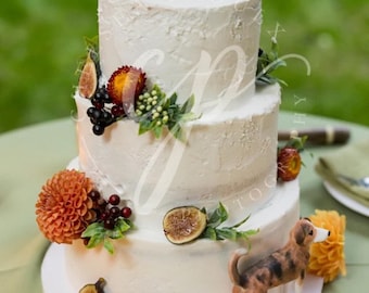 Custom Dog Wedding Cake Topper: Personalized Beagle Keepsake