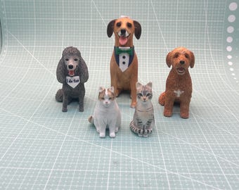 Custom Dog Wedding Cake Topper – Handmade Polymer Clay Pet Figurine, Personalized Dog Wedding Keepsake