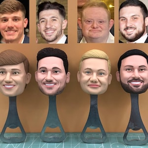 Customized Bobble Head Beer Bottle Opener, Customized Men&#39;s Facial Bottle Opener, Customized Figurines Gifts, Gifts for Him, Best Man Gifts