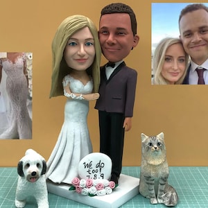Décoration de gâteau personnalisée pour couple, Bobblehead, cadeau d'anniversaire personnalisé