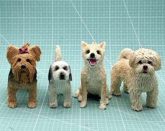 Custom Dog Wedding Cake Topper: Handmade Polymer Clay Pet Figurine