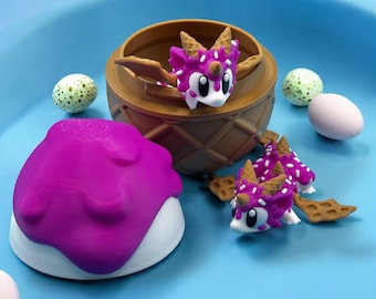 Ice Cream Dragon Egg – Articulating PLA Fantasy Collectible