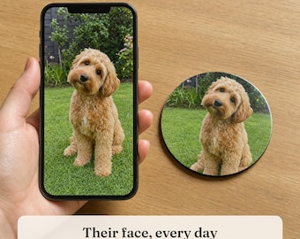 Personalised Pet Photo Coasters, Custom Dog or Cat Coaster Set, Pet Lover Gift