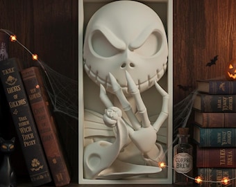 Jack Skellington Book Nook: Nightmare Before Christmas Bookshelf Diorama