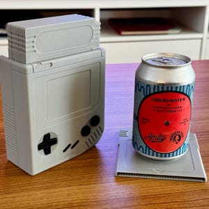 Retro Gaming Coaster Set med 6 med förvaringslåda för patroner, Gamer-present