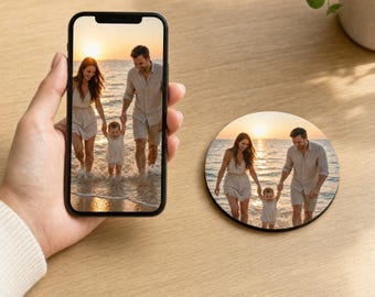 Personalised Photo Coasters, Custom Picture Coaster Set, Round or Square