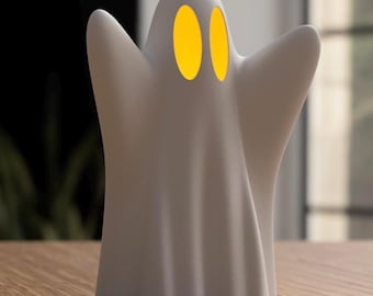 Glowing Ghost Tea Light Holder, Halloween Night Light, LED Included