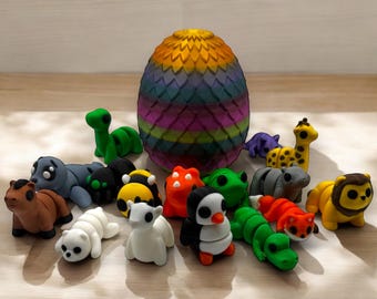 Mystery Egg with Articulated Baby Animal, Surprise Fidget Pocket Pet