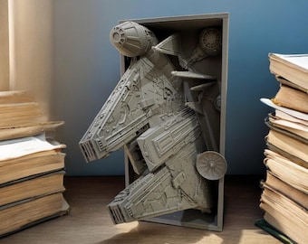 Millennium Falcon Book Nook |  Star Wars Bookshelf Insert