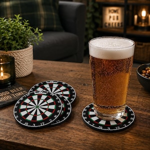 Dartscheiben-Untersetzer | Winmau Design, Kneipendekoration (4er-Set)