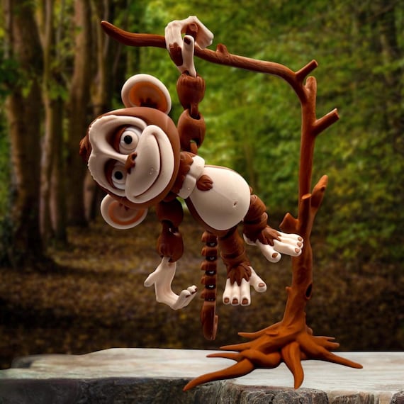 Cute Articulating Monkey – Stands Upright, Hangs by Tail or Hand