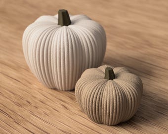 Minimalist 3D Printed Halloween Pumpkin: Textured Autumn Decor