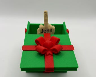Pop-Up Middle Finger Gift Box, Personalised Rude Joke Prank Gift