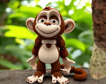 Cute Articulating Monkey – Stands Upright, Hangs by Tail or Hand