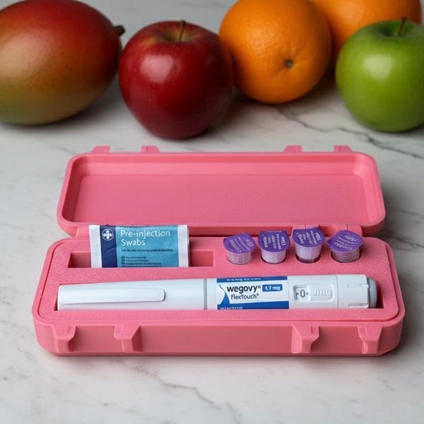 Estuche organizador de viaje para bolígrafos Wegovy y Ozempic: almacenamiento seguro, PLA ecológico.