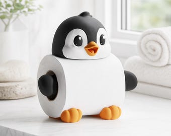 Penguin Loo Roll Holder, Freestanding Spare Roll Bathroom Decor