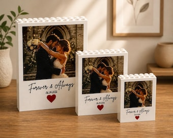 Personalised Photo Block, Building Brick Keepsake Frame