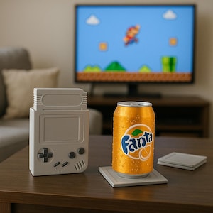 Retro Gaming Cartridge Coaster Set: Console Storage Box, Gamer Gift