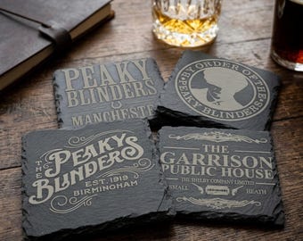 Peaky Blinders Slate Coaster - Laser Engraved TV Show Gift, Multiple Designs