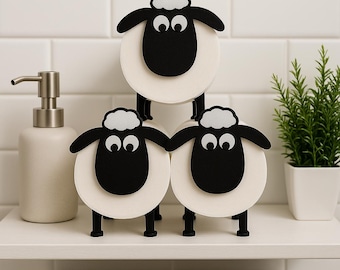 Fun Sheep Toilet Paper Holder – Bathroom Decor Set of 3