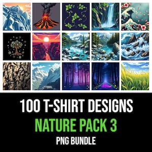 Nature PNG Bundle | Landscapes, Flowers, Leaves & Botanical Clipart Pack | 300 DPI High-Resolution Digital Graphics for Crafts and Apparel
