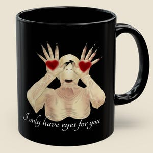 Taza negra de El laberinto del fauno, Hombre pálido, regalo gótico de San Valentín