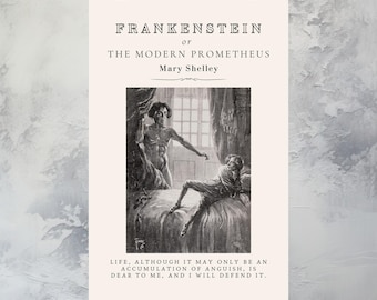 Impresión de Frankenstein, descarga digital, póster gótico, decoración de Halloween, imprimible de Mary Shelley, terror, impresiones descargables, estética oscura.