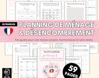 Planning de ménage + désencombrement + ménage de Printemps - Grand nettoyage - Routine ménage tâches ménagères - Organisation de la maison