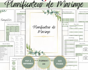 Planificateur de Mariage en français - Wedding Planner - Organisateur de mariage - Journal de mariage - Outil planification mariage - PDF