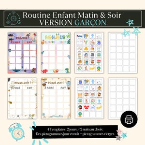 Routines matin et soir pour garçon en français